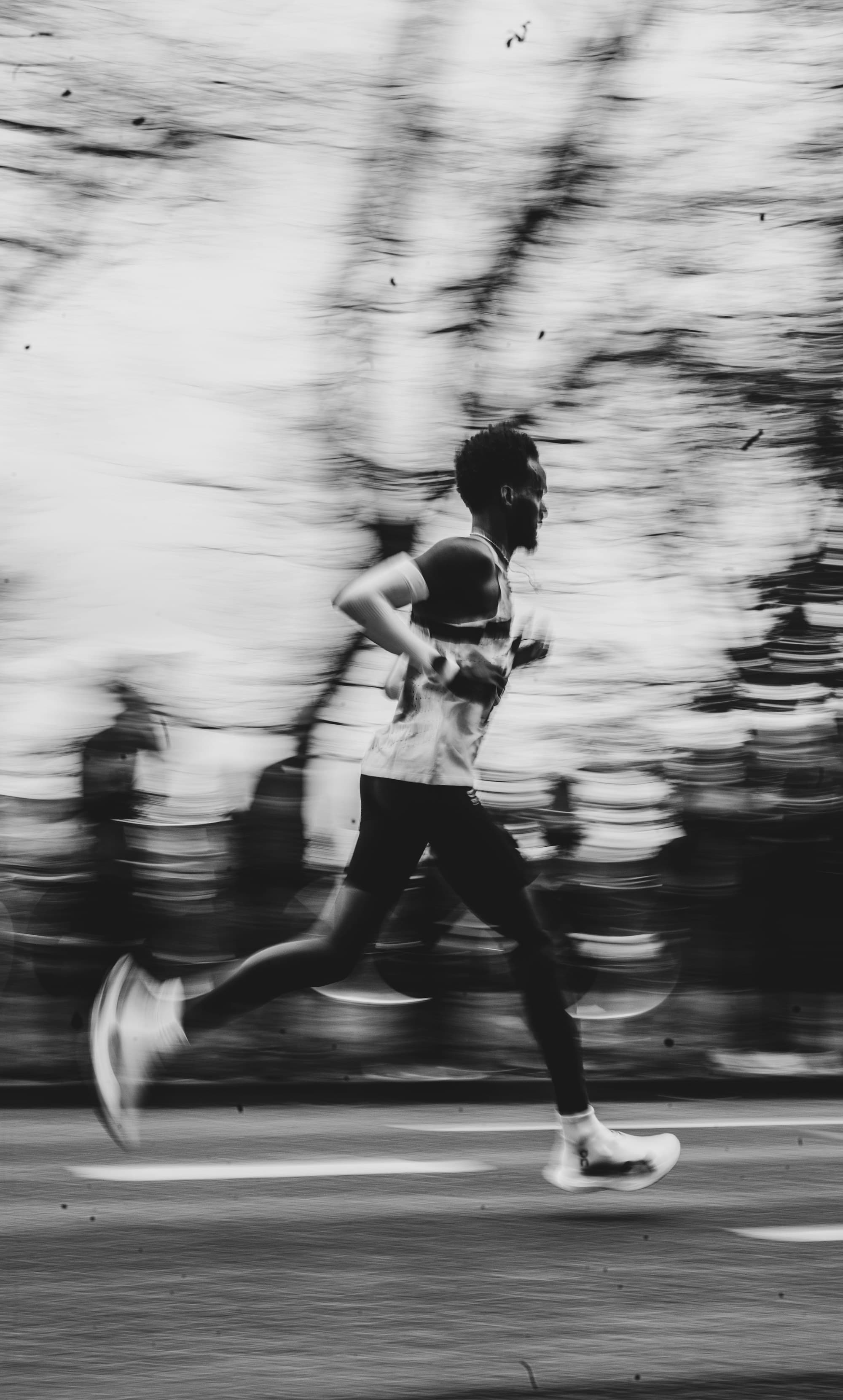 Course en mouvement, flou de vitesse